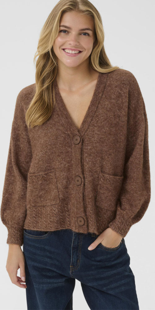 Cream Wool Blend Relaxed Cardy