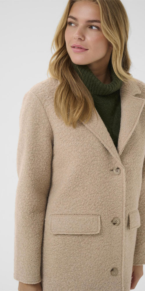 Cream Boiled Wool Jacket