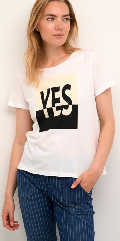 Cream Yes T-shirt