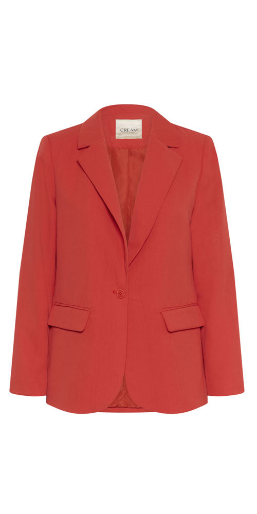 Cream Relaxed Fit Blazer, coral red