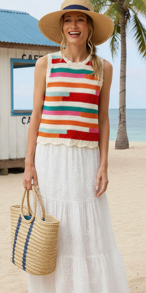 Multicoloured Crochet Top