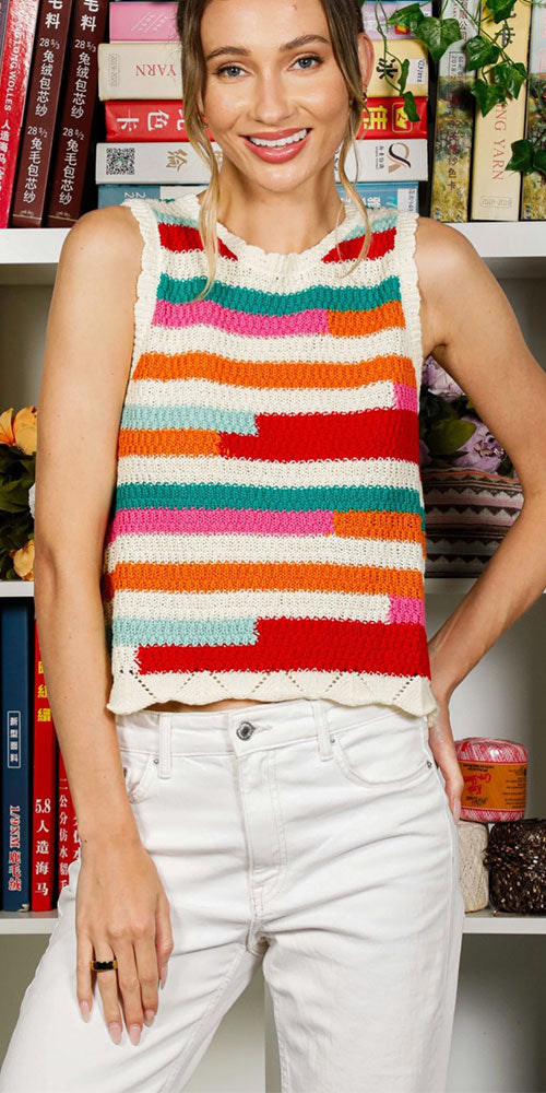 Multicoloured Crochet Top