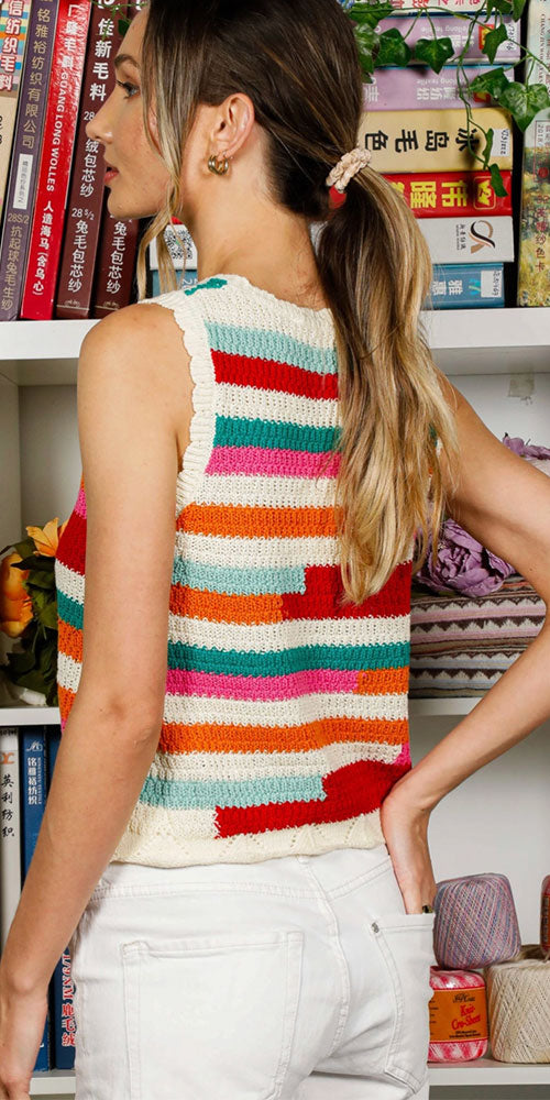 Multicoloured Crochet Top