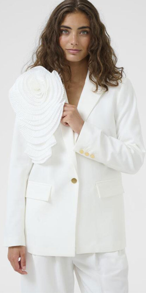 Culture 3D Flower Blazer, white
