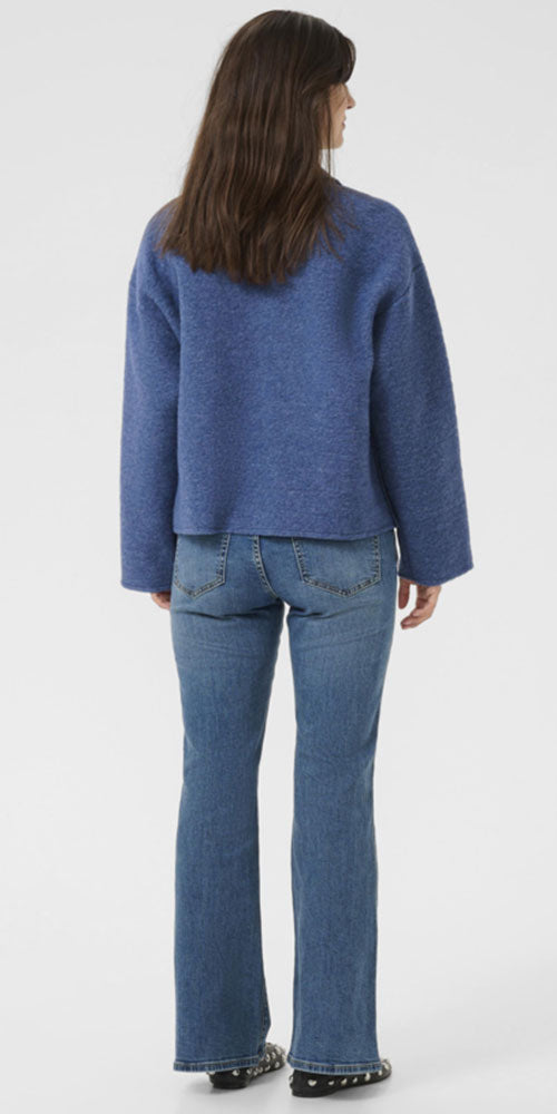 Culture Boiled Wool Zip Jacket, blue