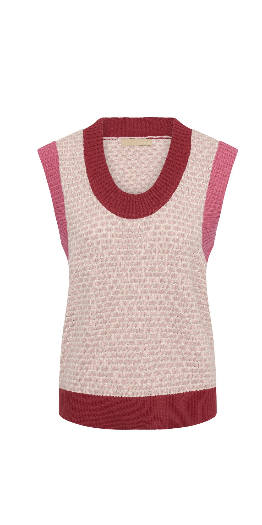 Culture Cotton Contrast Knit Vest
