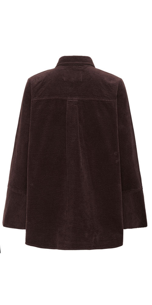 Culture Corduroy Shacket, dark fudge
