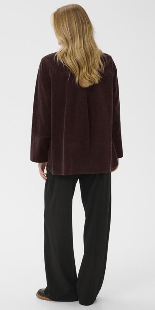 Culture Corduroy Shacket, dark fudge