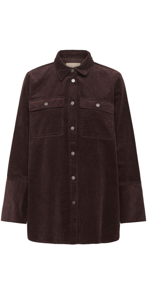 Culture Corduroy Shacket, dark fudge