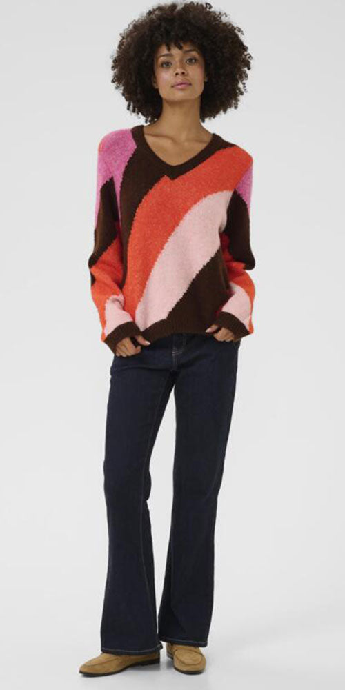 Culture Diagonal Stripe Sweater