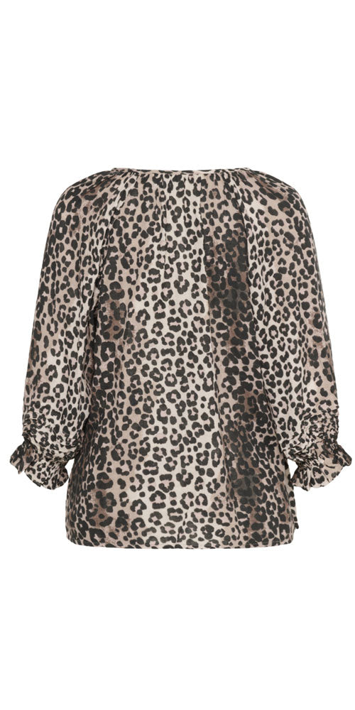 Culture Gauzy Cotton Blouse, leopard