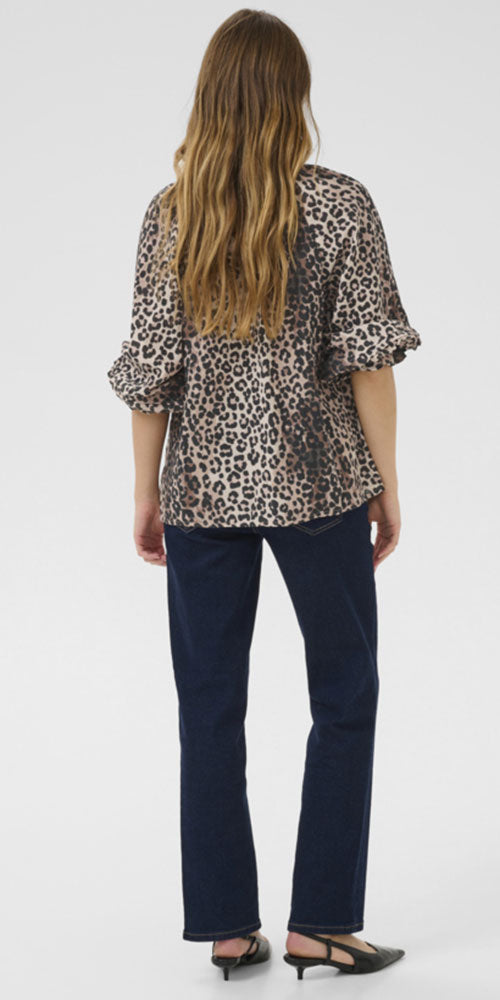 Culture Gauzy Cotton Blouse, leopard