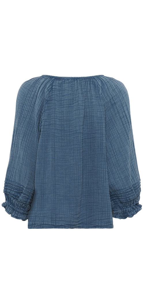 Culture Gauzy Cotton Blouse, indigo