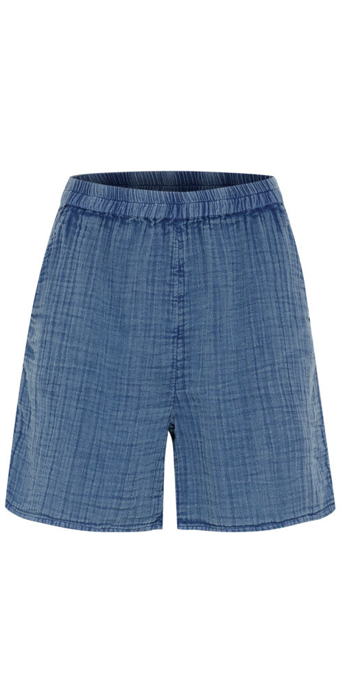 Culture Gauzy Cotton Shorts, indigo