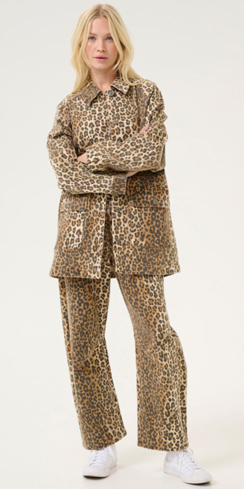 Culture Leopard Print Denim Jacket
