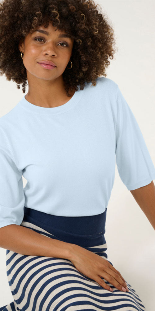 Culture Light Short Sleeve Sweater, baby blue