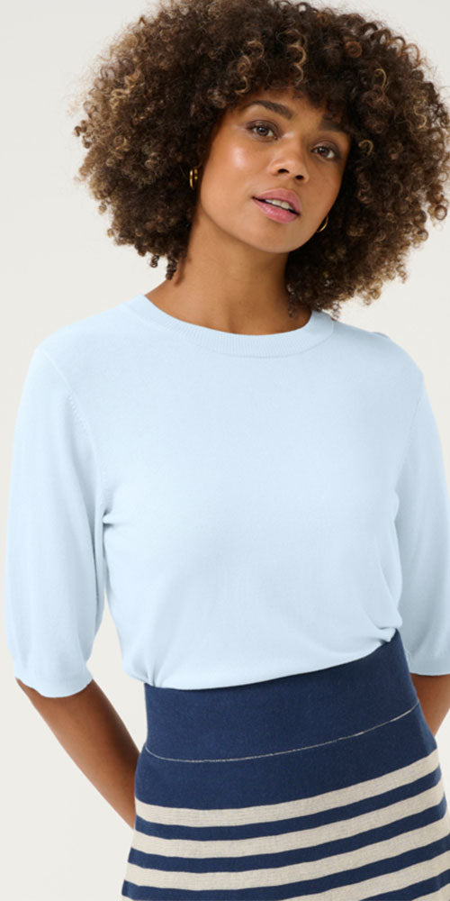 Culture Light Short Sleeve Sweater, baby blue