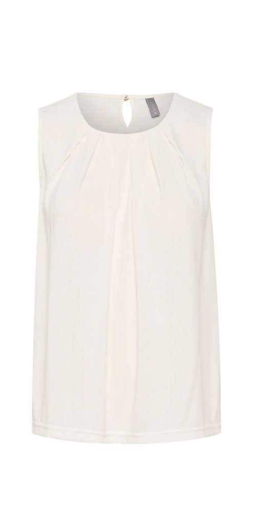 Culture Modal Pleat Neck Tank, off-white