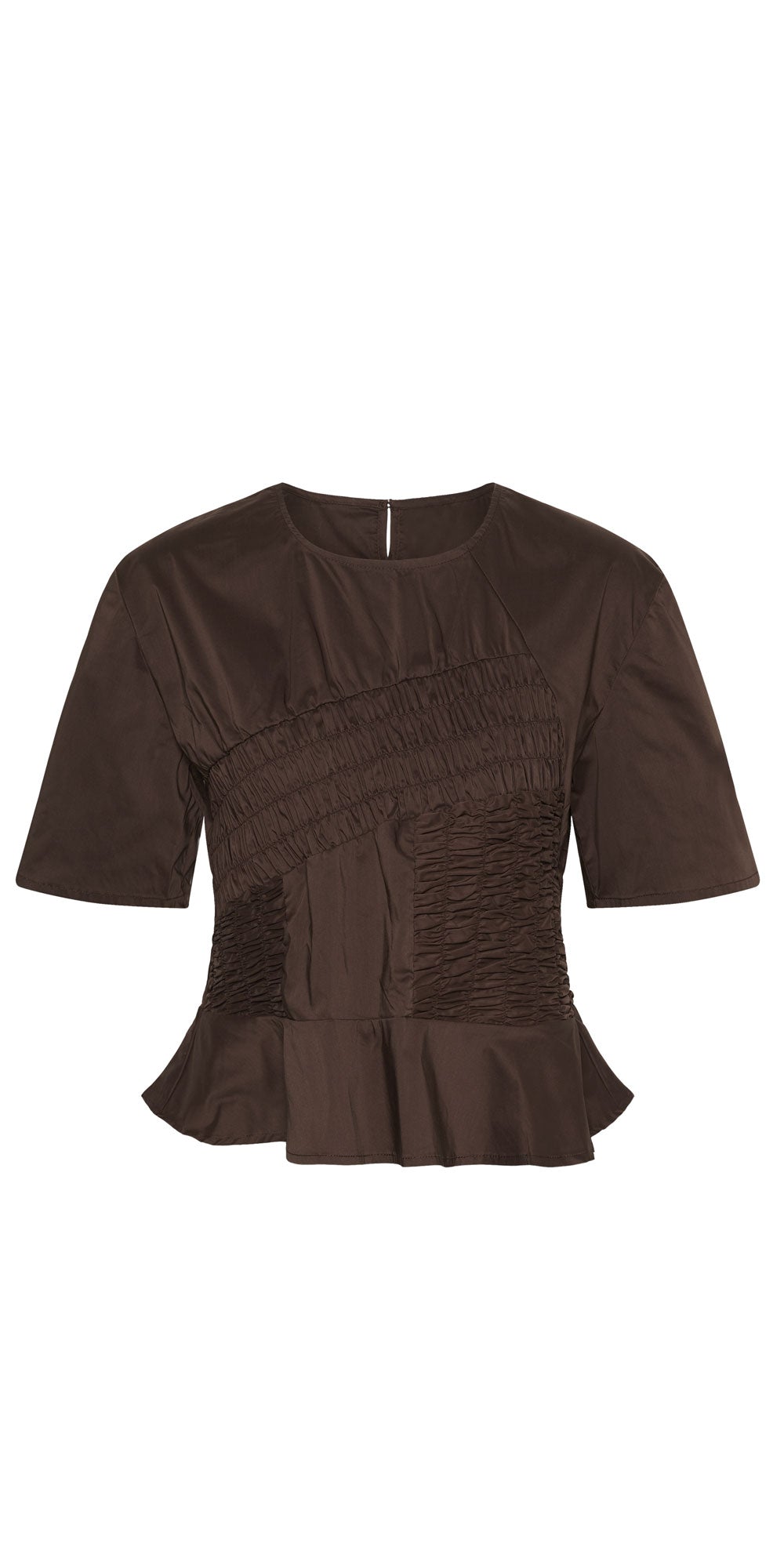 Culture Stitched Detail Blouse, dark brown
