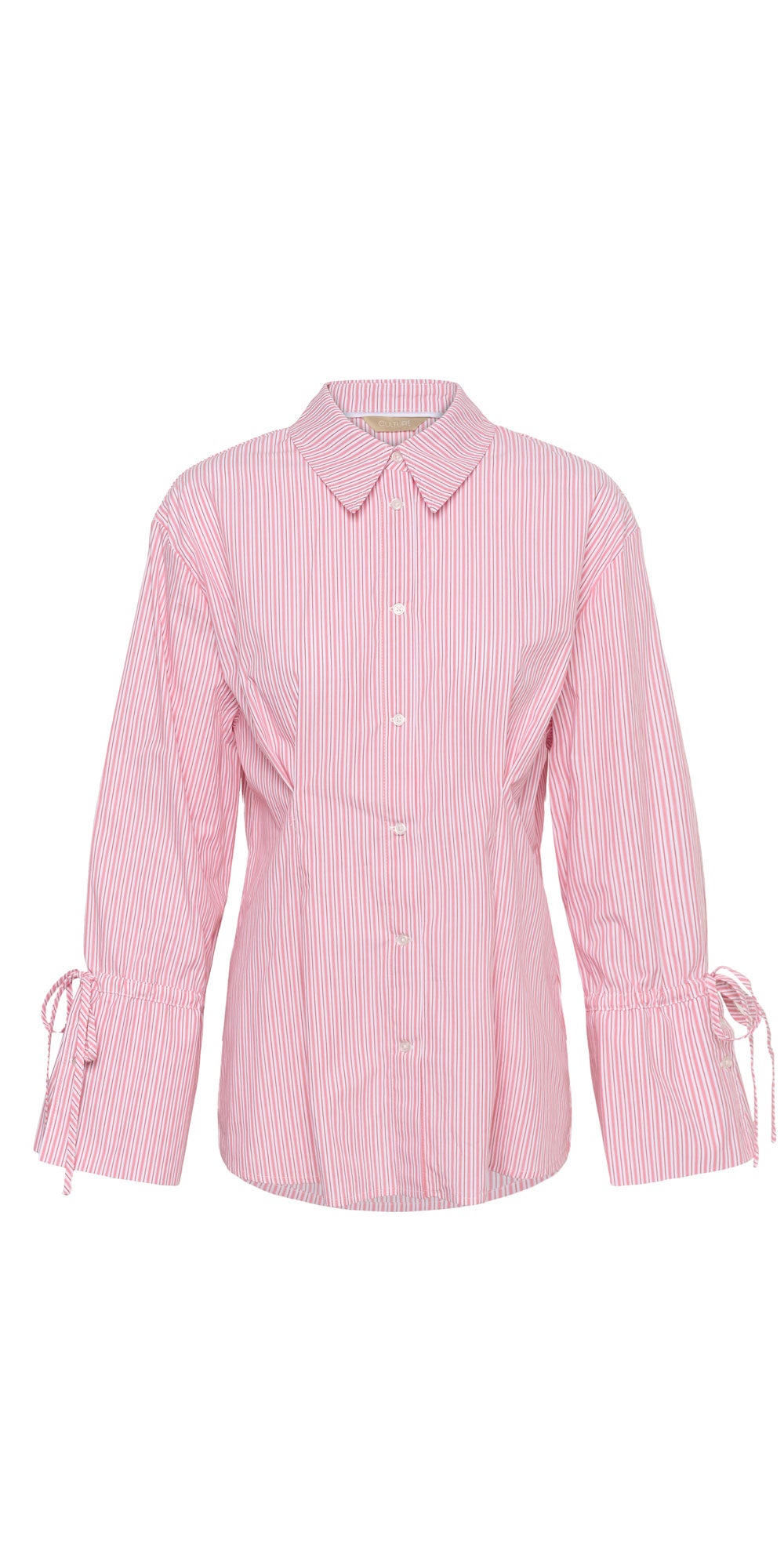 Culture Sculptural Poplin Shirt, pink stripe
