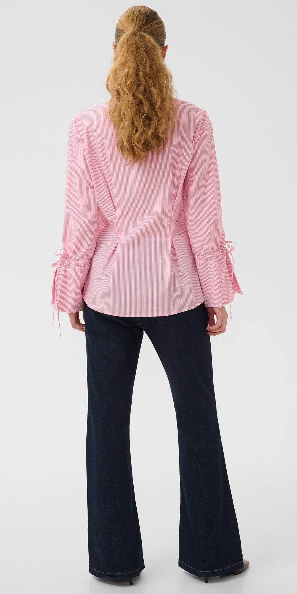 Culture Sculptural Poplin Shirt, pink stripe