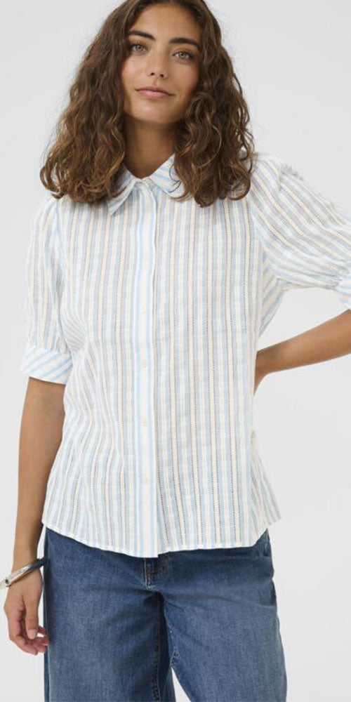 Culture Pointelle Striped Shirt