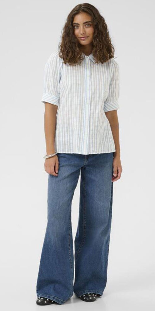 Culture Pointelle Striped Shirt