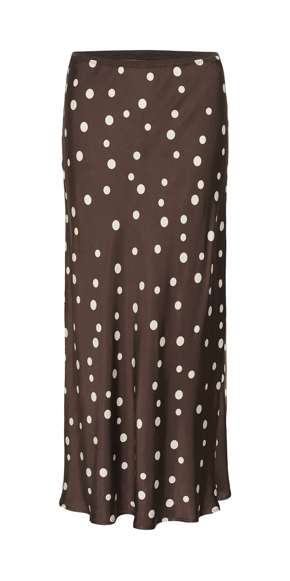 Culture Satin Polka Dot Skirt, brown