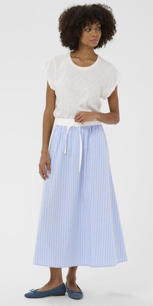 Culture Striped Poplin Skirt