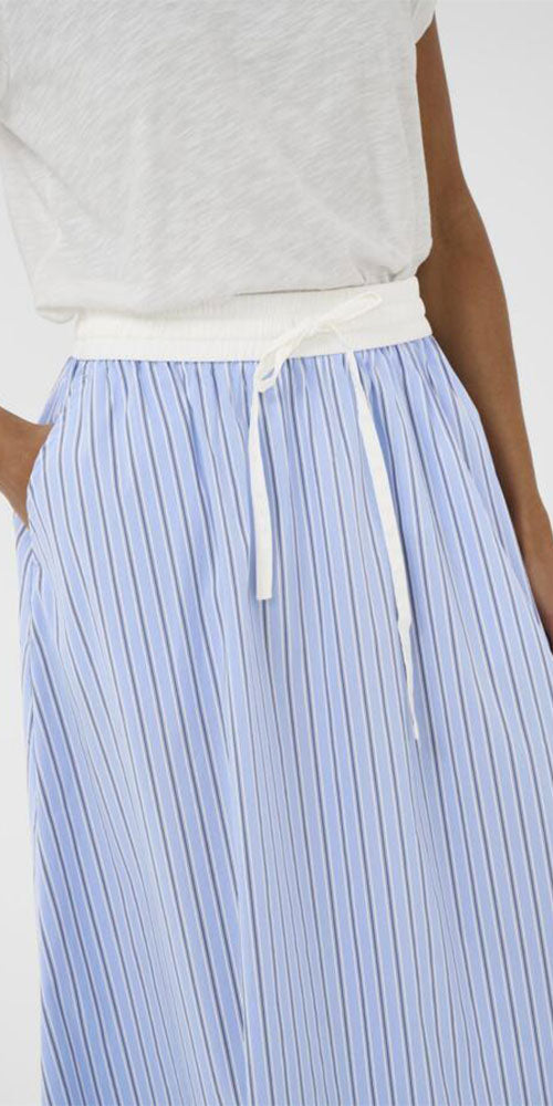 Culture Striped Poplin Skirt