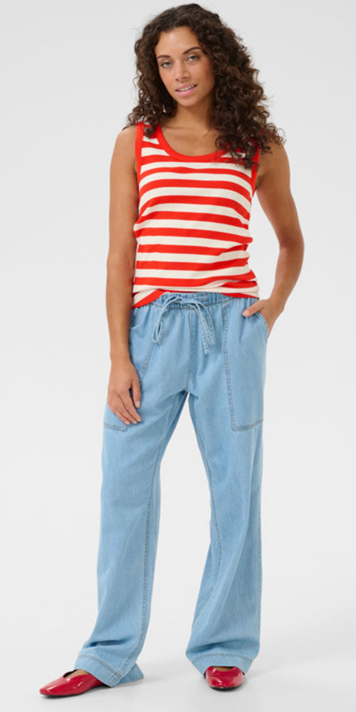 Culture Striped Tank Top, red