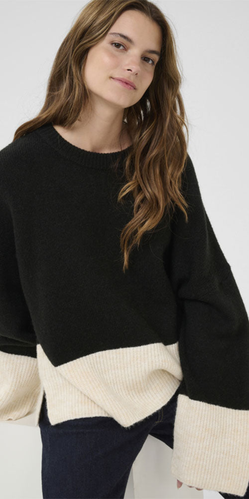Culture Colour Blocked Pullover, black/white