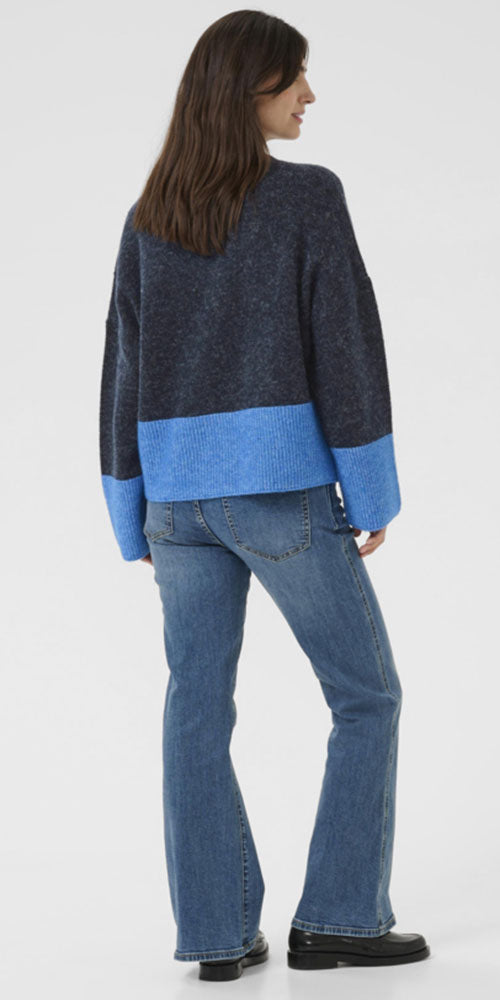 Culture Colour Blocked Pullover, blue
