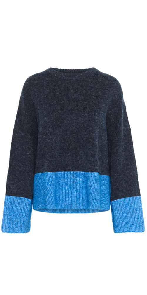 Culture Colour Blocked Pullover, blue