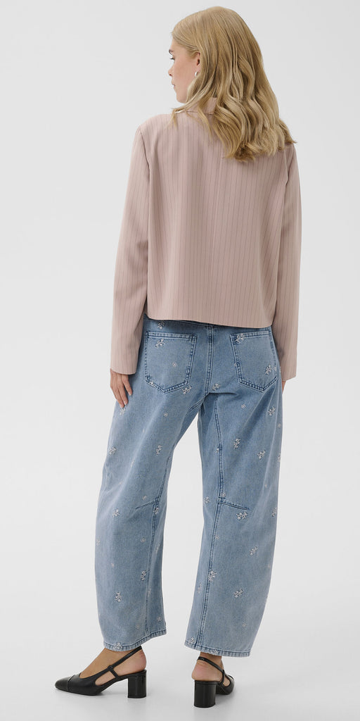 Culture Embroidered Barrel Jeans