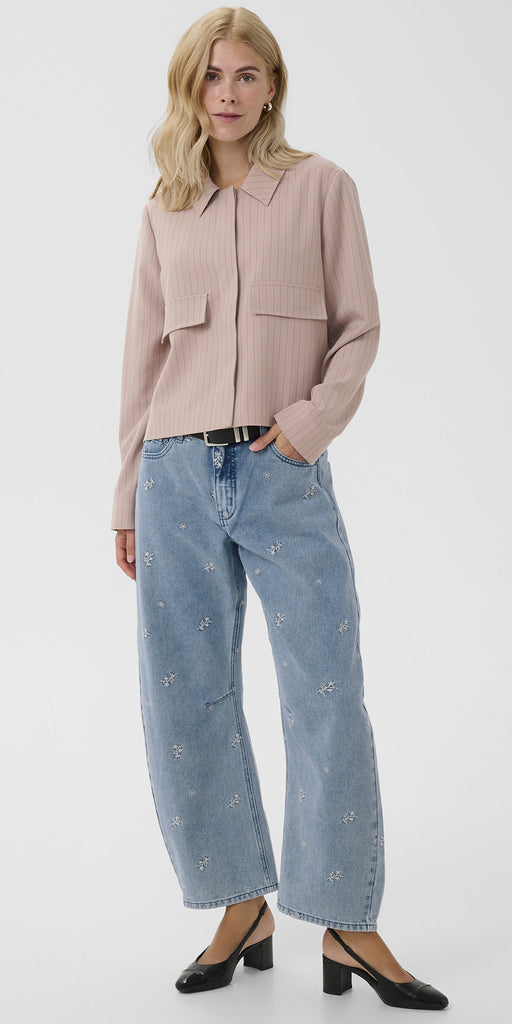 Culture Embroidered Barrel Jeans