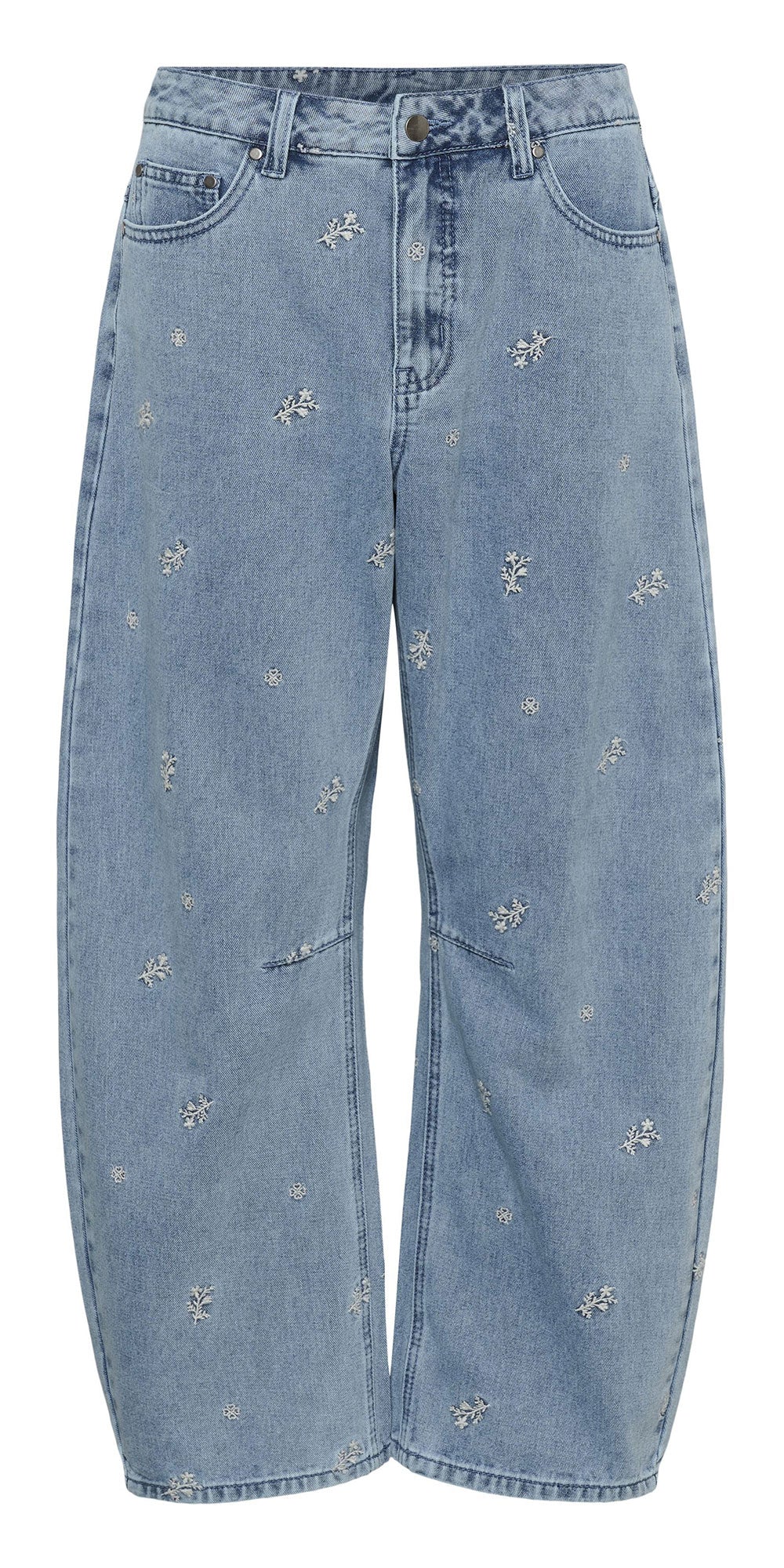 Culture Embroidered Barrel Jeans