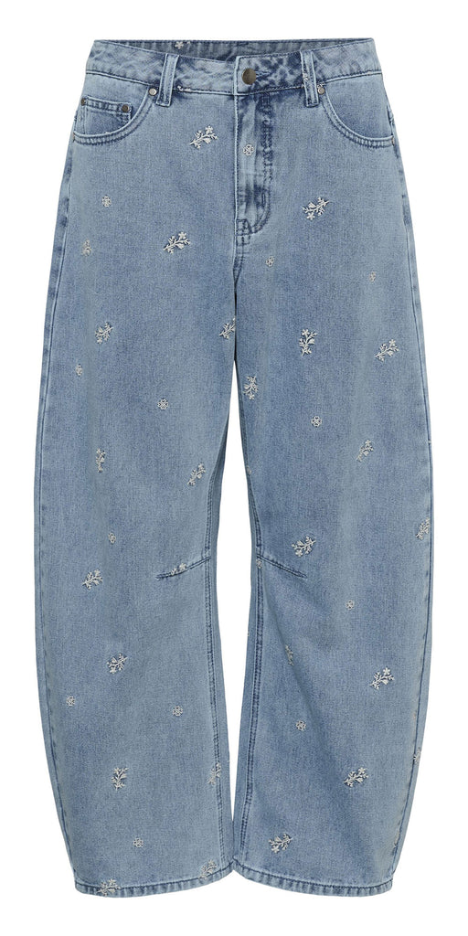Culture Embroidered Barrel Jeans