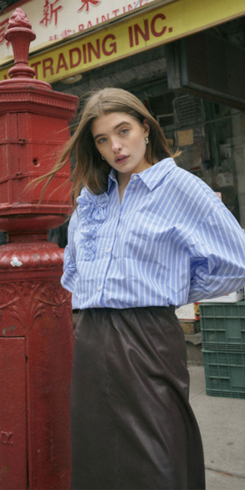 Culture Flower Embellished Button Shirt