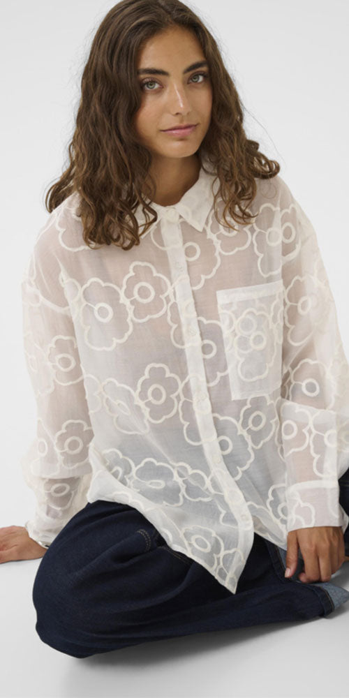 Culture Sheer Pop Flower Shirt