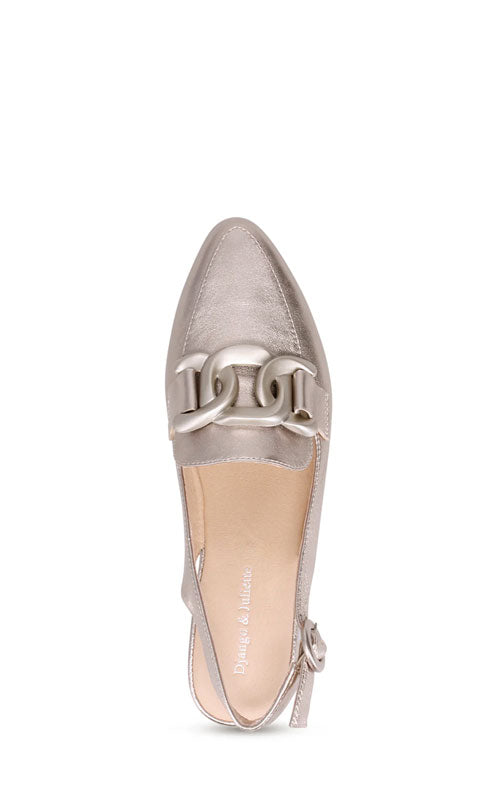 Django & Juliette Favillas Slingbacks, platino