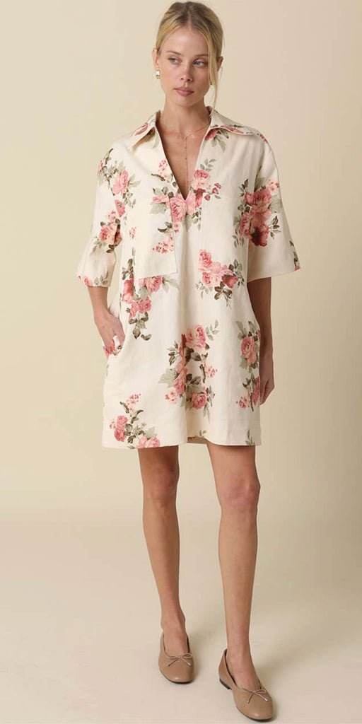 Floral Tunic Style Shift Dress
