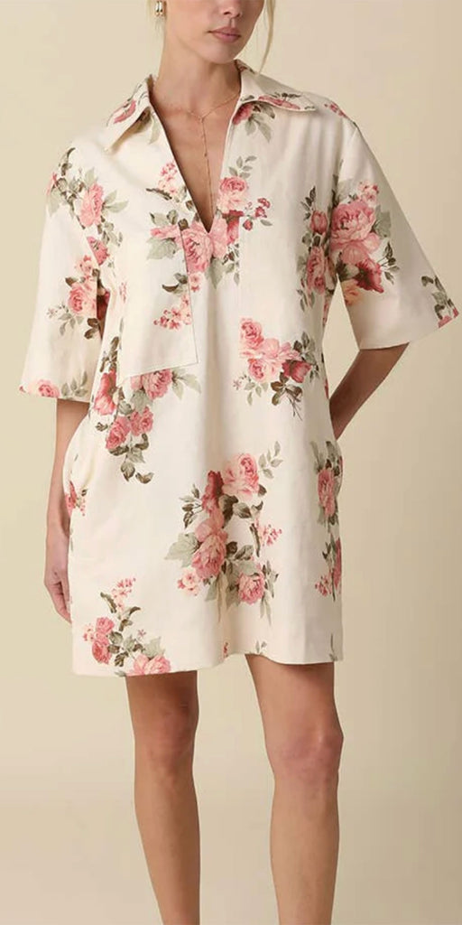 Floral Tunic Style Shift Dress