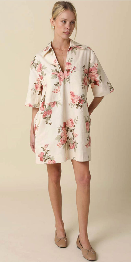 Floral Tunic Style Shift Dress