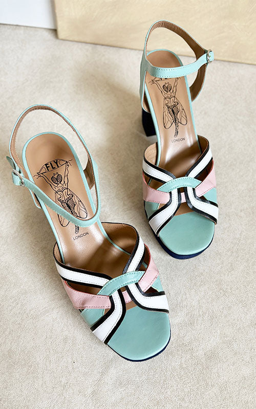 Fly London Ezui, spearmint/pink/navy