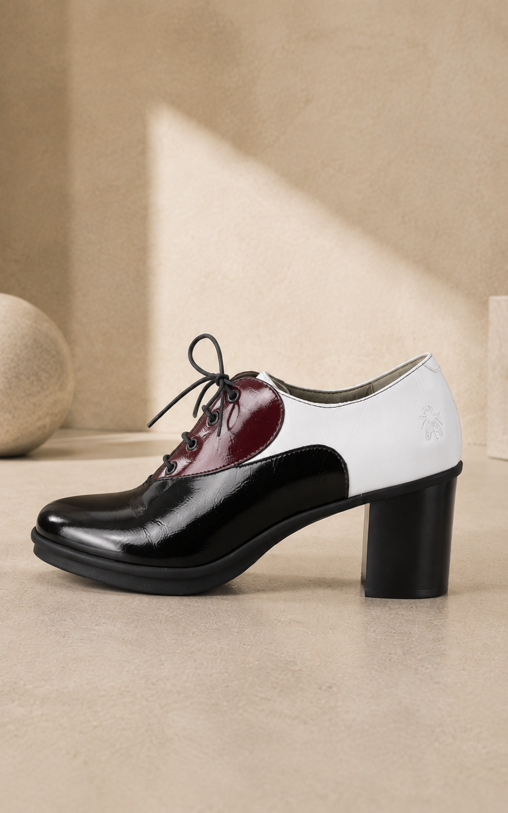 Fly London Geil, black/red/white