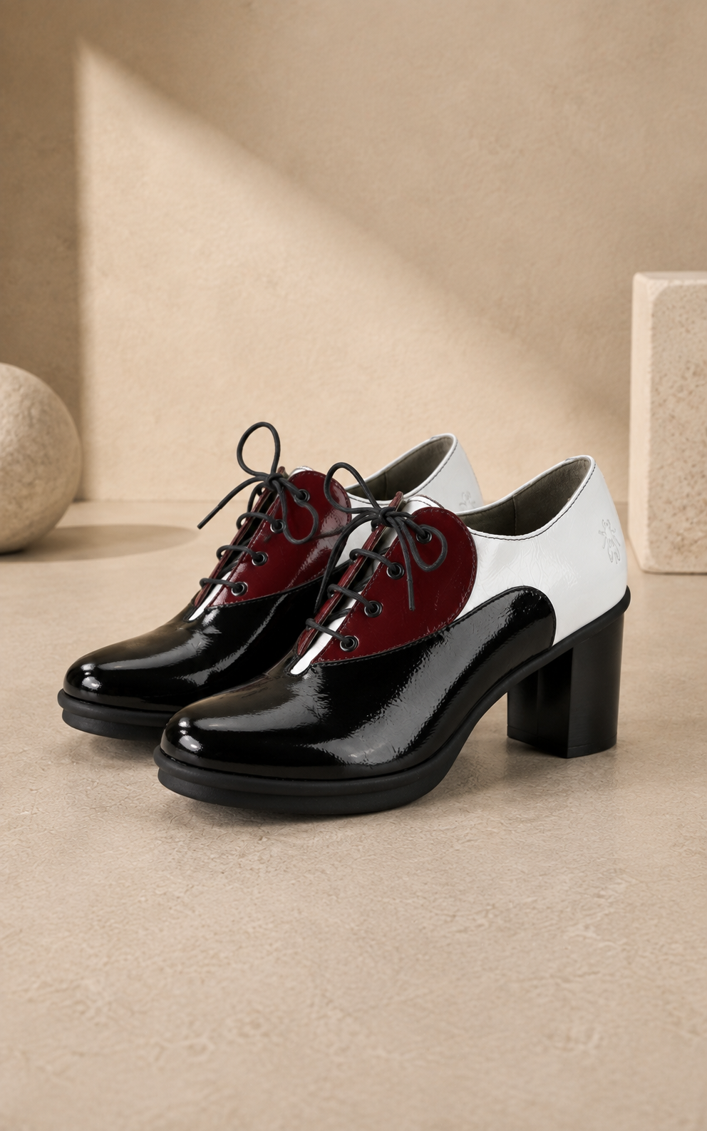 Fly London Geil, black/red/white