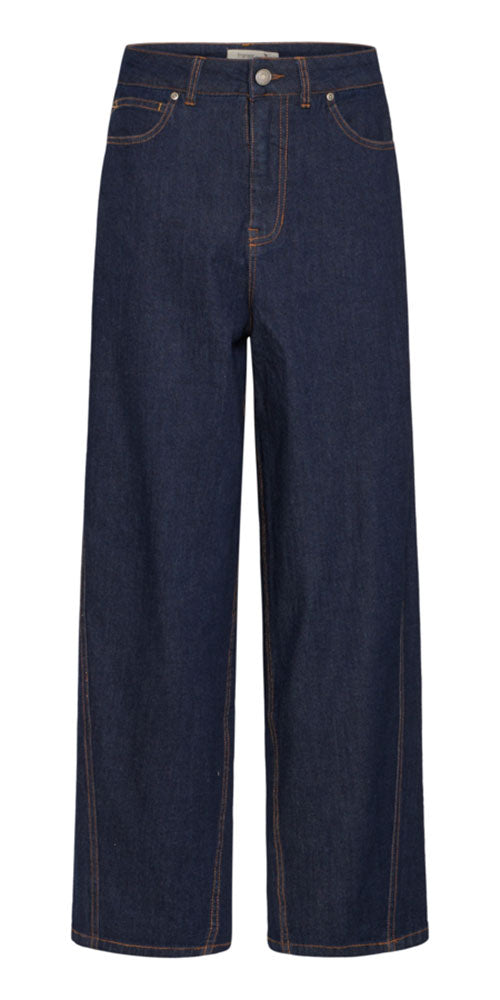 Fransa Dark Indigo Barrel Jeans