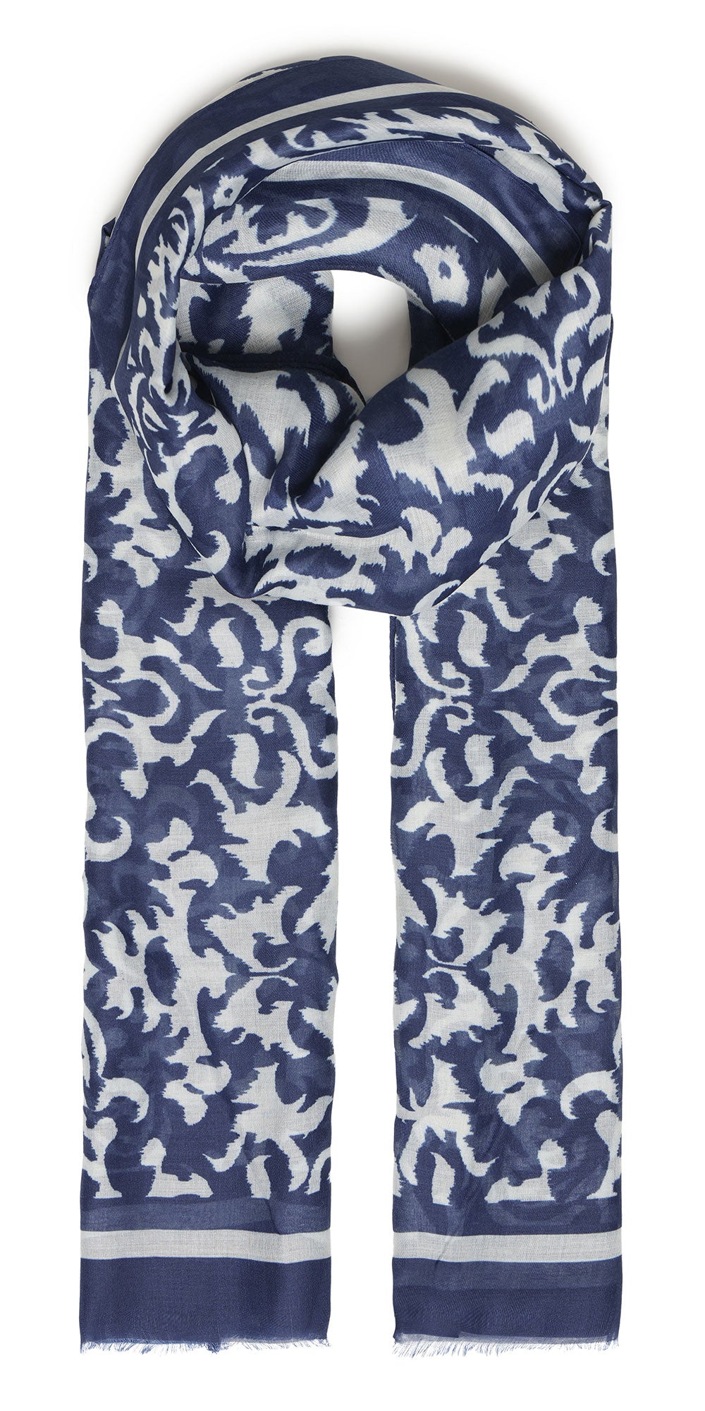 Fransa Blue Paisley Scarf