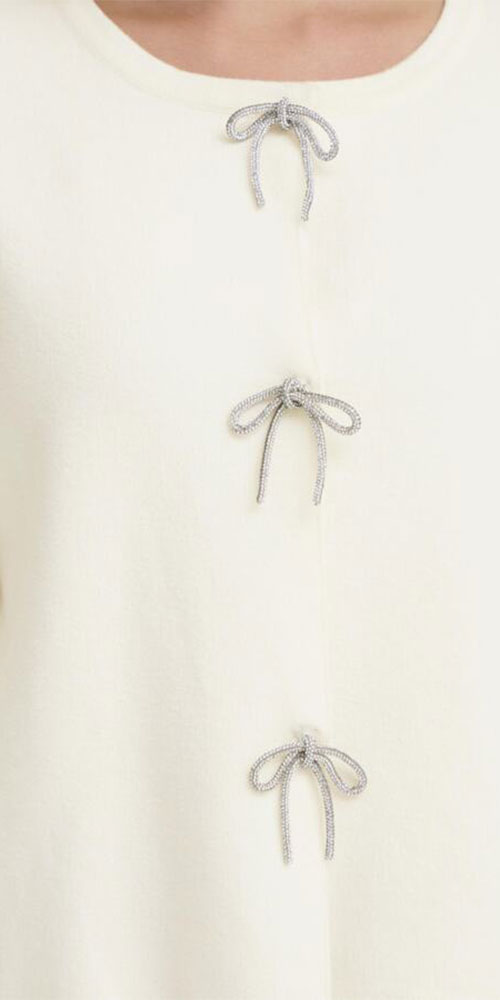 Fransa Bow Cardy, cream